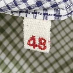 مملوكة مسبقًا Marni Blue Plaid Cotton Short Sleeve Shirt M