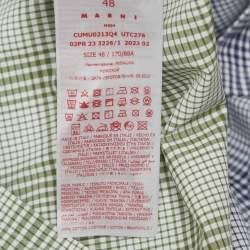 مملوكة مسبقًا Marni Blue Plaid Cotton Short Sleeve Shirt M