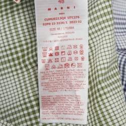 مملوكة مسبقًا Marni Blue Plaid Cotton Short Sleeve Shirt M