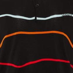 مملوكة مسبقًا Marni Black Wave Cotton Knit Polo T-Shirt M