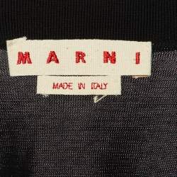 مملوكة مسبقًا Marni Black Wave Cotton Knit Polo T-Shirt M