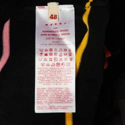 مملوكة مسبقًا Marni Black Wave Cotton Knit Polo T-Shirt M