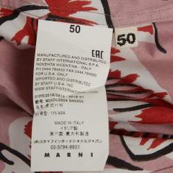Pre Owned Marni Pink Leaf Print Cotton Long Sleeve Shirt L