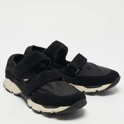 Marni Black Nylon and Suede  Velcro Strap Sneakers Size 45