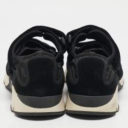 Marni Black Nylon and Suede  Velcro Strap Sneakers Size 45