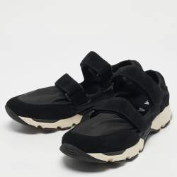 Marni Black Nylon and Suede  Velcro Strap Sneakers Size 45