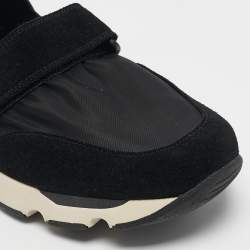 Marni Black Nylon and Suede  Velcro Strap Sneakers Size 45