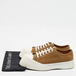 مملوكة مسبقًا Marni Pablos Size 44 Brown Canvas and Rubber Lace Up Sneakers