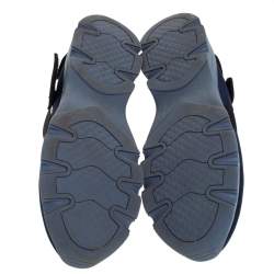 Marni Blue Fabric And Mesh Velcro Strap Sneakers Size 43