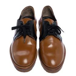Marni Brown/Black Glossy Leather Lace Up Derby Size 40