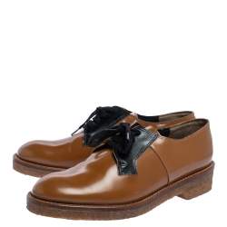 Marni Brown/Black Glossy Leather Lace Up Derby Size 40