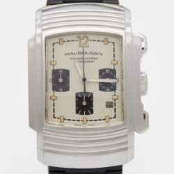 ساعة يد رجالية موبوسين فوجا R.05390 مطاط ستانلس ستيل فضية 32.50 مم