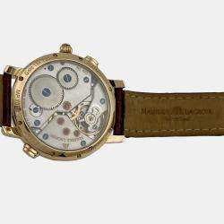 Pre Owned Maurice Lacroix Masterpiece MP7018 Manual Winding 18k Rose Gold Men's Wristwatch 43 mm