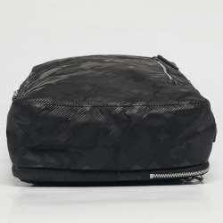 Pre Owned MCM Black Camouflage Textured Nylon Medium Dieter Backpack