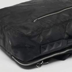 Pre Owned MCM Black Camouflage Textured Nylon Medium Dieter Backpack