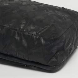 Pre Owned MCM Black Camouflage Textured Nylon Medium Dieter Backpack