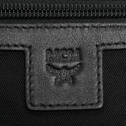 Pre Owned MCM Black Camouflage Textured Nylon Medium Dieter Backpack