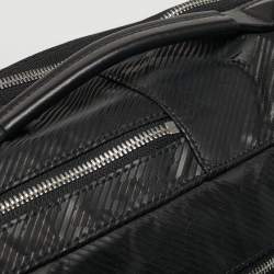 Pre Owned MCM Black Camouflage Textured Nylon Medium Dieter Backpack