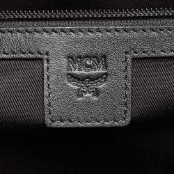 Pre Owned MCM Black Camouflage Textured Nylon Medium Dieter Backpack