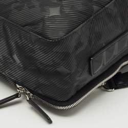 Pre Owned MCM Black Camouflage Textured Nylon Medium Dieter Backpack