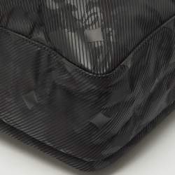 Pre Owned MCM Black Camouflage Textured Nylon Medium Dieter Backpack