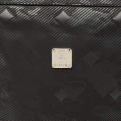 Pre Owned MCM Black Camouflage Textured Nylon Medium Dieter Backpack