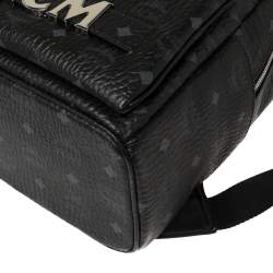 Pre Owned MCM Black Visetos Coated Canvas Trilogie Stark Backpack