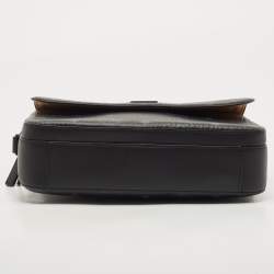 MCM Black Visetos Coated Canvas Aren Messenger Bag