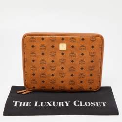 MCM Cognac Visetos Coated Canvas 13" iPad Case