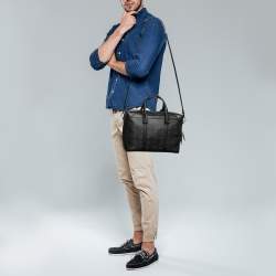 MCM Black Visetos Coated Canvas and Leather Medium Soft Berlin Tote