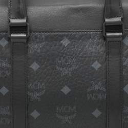 MCM Black Visetos Coated Canvas and Leather Medium Soft Berlin Tote