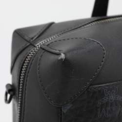 MCM Black Visetos Coated Canvas and Leather Medium Soft Berlin Tote