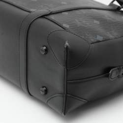 MCM Black Visetos Coated Canvas and Leather Medium Soft Berlin Tote