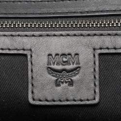 MCM Black Visetos Coated Canvas and Leather Medium Soft Berlin Tote