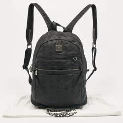 MCM Black Visetos Nylon Stark Backpack