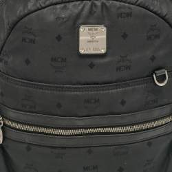 MCM Black Visetos Nylon Stark Backpack