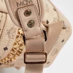 MCM Beige Visetos Coated Canvas Stark Side Studs Backpack