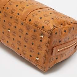 MCM Cognac Visetos Coated Canvas Ottomar Weekender Bag