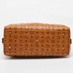MCM Cognac Visetos Coated Canvas Ottomar Weekender Bag