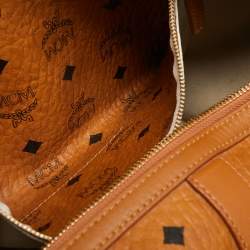 MCM Cognac Visetos Coated Canvas Ottomar Weekender Bag