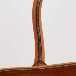 MCM Cognac Visetos Coated Canvas X-Large Muchen Tote