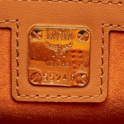 MCM Cognac Visetos Coated Canvas X-Large Muchen Tote