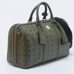 Pre Owned حقيبة إم سي إم أوتومار ويكإندر كانفاس مقوى فيستوس أخضر طحلبي 41