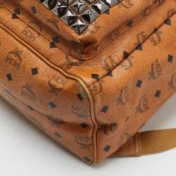 Pre Owned MCM Stark Large Cognac Visetos Coated Canvas Backpack