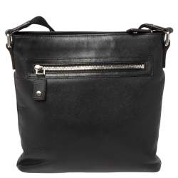 MCM Black Saffiano Leather Messenger Bag