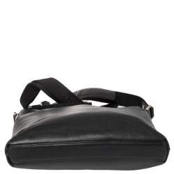 MCM Black Saffiano Leather Messenger Bag