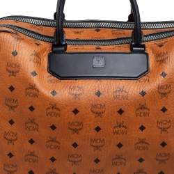 MCM Black/Cognac Visetos Coated Canvas and Leather Briefcase 
