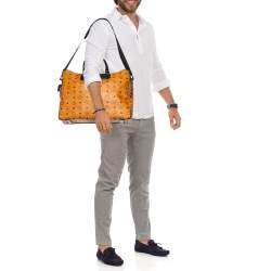 MCM Black/Cognac Visetos Coated Canvas and Leather Briefcase 