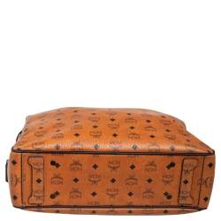 MCM Black/Cognac Visetos Coated Canvas and Leather Briefcase 