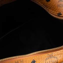 MCM Cognac Visetos Coated Canvas Medium Stark Backpack